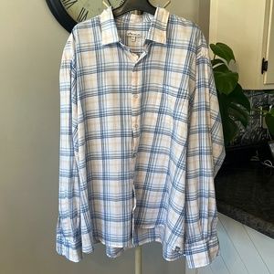 Peter Millar Mens Button Up Long Sleeve Shirt |‎ Size XXL | Blue Orange Plaid